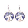 Handmade Vintage Wire-Wrapped Natural Stone Crystal Tree of Life Earrings E19
