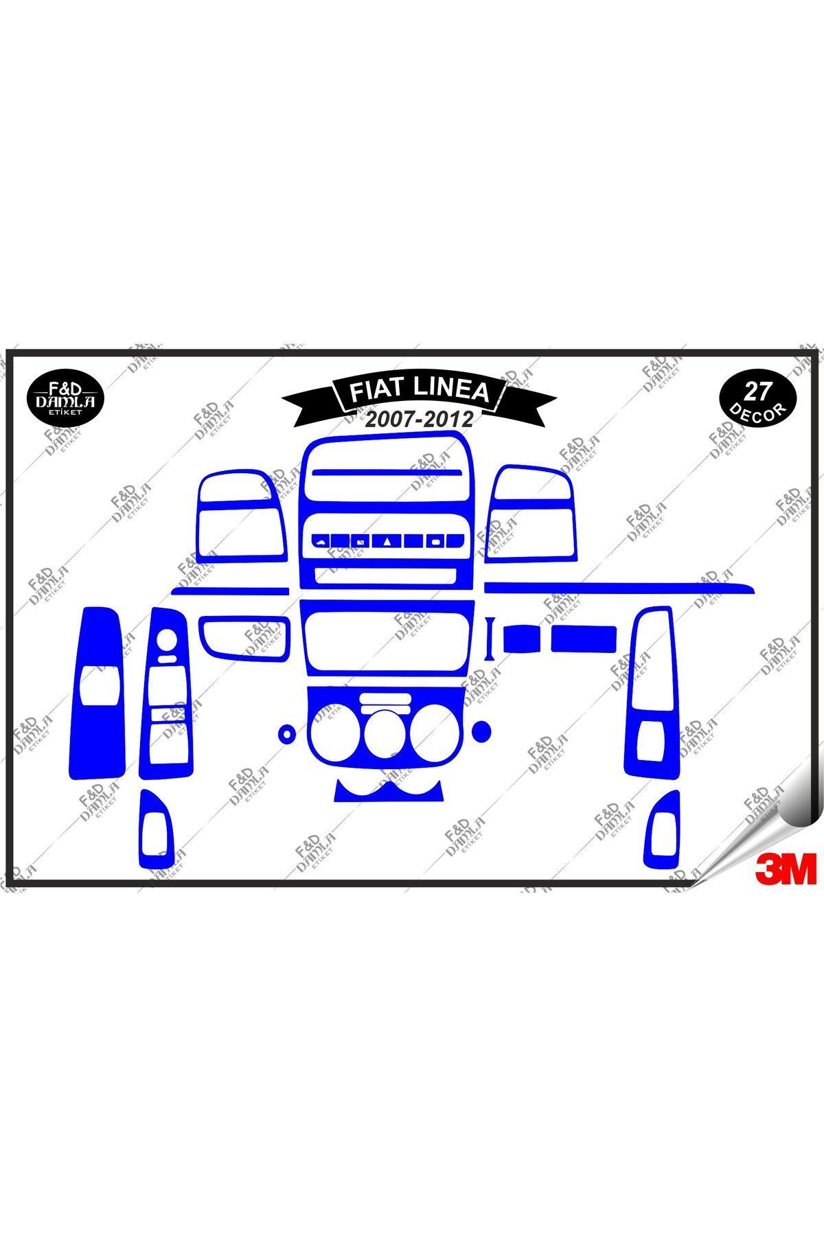 

Fiat Linea 2007-2012 Torpido Konsol Trim Göğüs Maun Kaplama Set 27 Parça Mavi