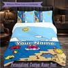 Personalized 3Pcs Bedding SetMr. Men & Little Miss Custom Text Duvet Cover Pillowcase Set Bedroom Gift
