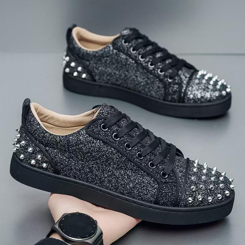 Shoes spring and summer niche light luxury soft-soled willow nail board shoes high value low top round head sports shoes