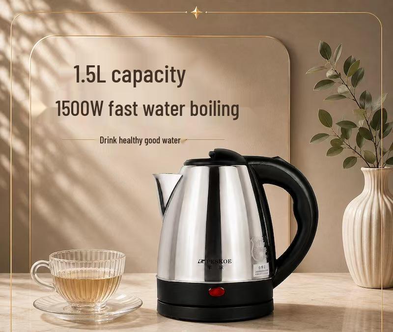 Positive Hemisphere 1.2L Long Spout Electric Kettle for Tea, Stainless Steel, Auto Shut-off