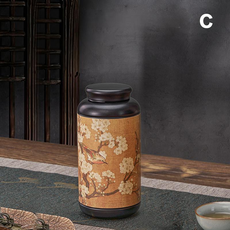 Chinesische Weißblech Teeaufbewahrungsdose Klein Versiegelt Tragbare Aufbewahrungsdose Teebehälter Schmiedeeisen Allgemeine Teedose Heimdekoration