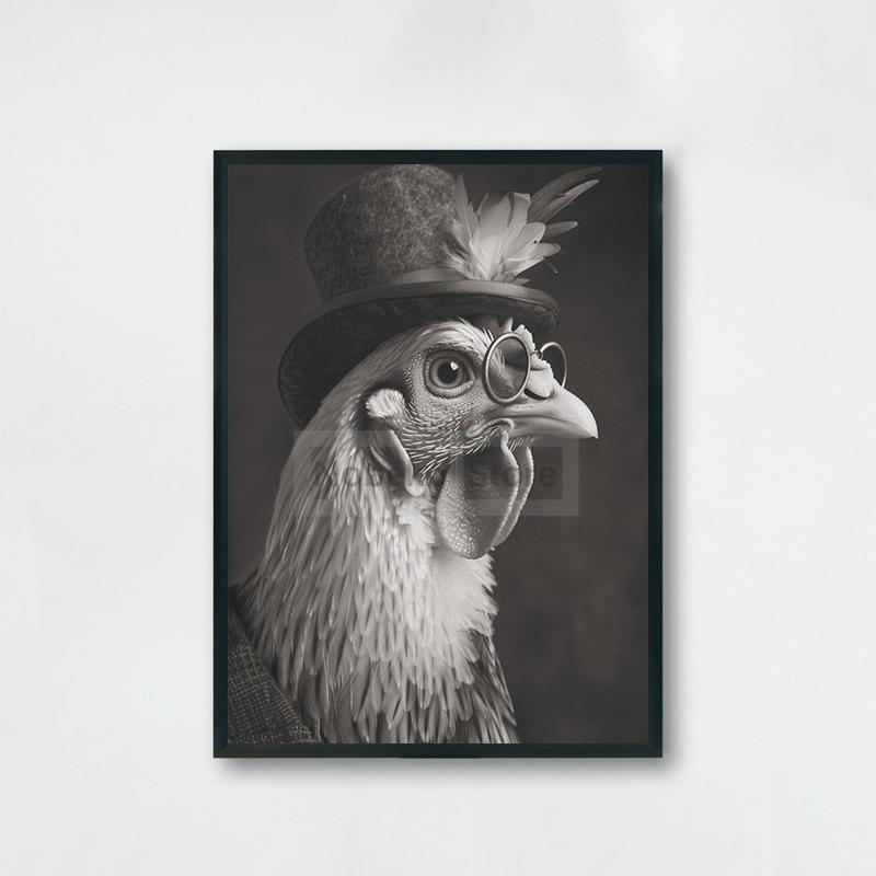 Gentleman Vintage Animals Poster Antique Design Prints Canvas Painting Retro Wall Art Pictures Home Room Monochrome Decoration