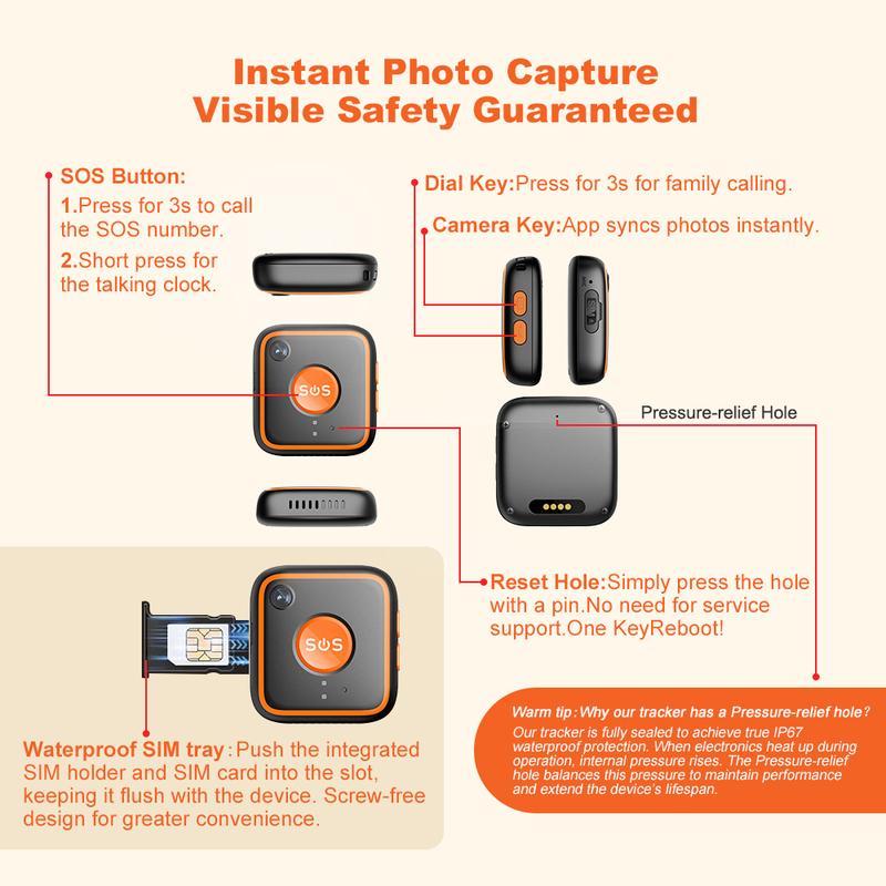 4G Elderly or Kids GPS Tracker Watch V28C SOS Button Wristband Emergency Alarm GPS Tracking Heart Rate Blood Pressure Monitor