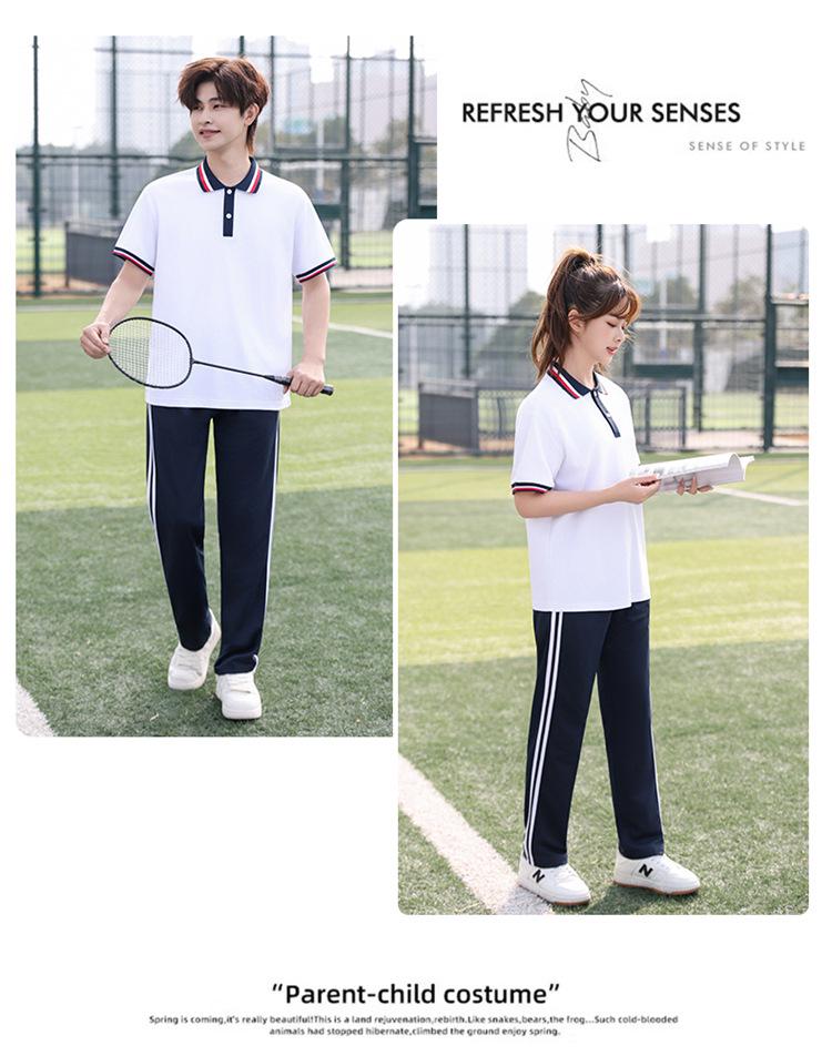 Summer School Student Short Sleeve Uniform Set for Primary and High School Sports and Graduation Events