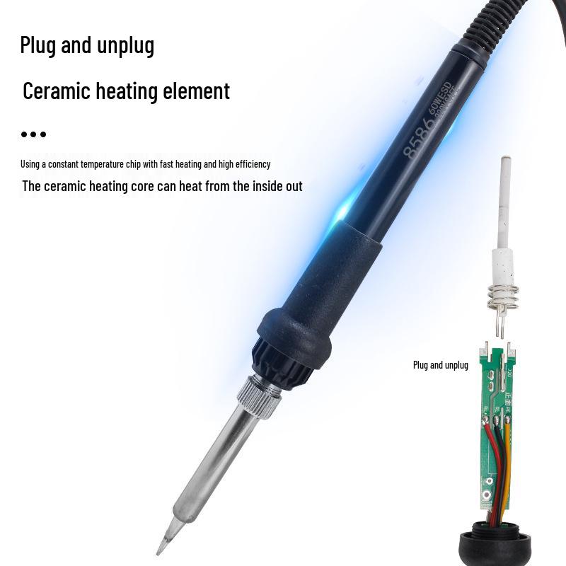 8586D Dual-Function Soldering Station: High-Power Hot Air & Electric Iron for Constant Temperature Desoldering & Mobile Repair.