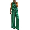 1116 summer new European and American fashion solid color vest and trousers two-piece suit casual women's clothing