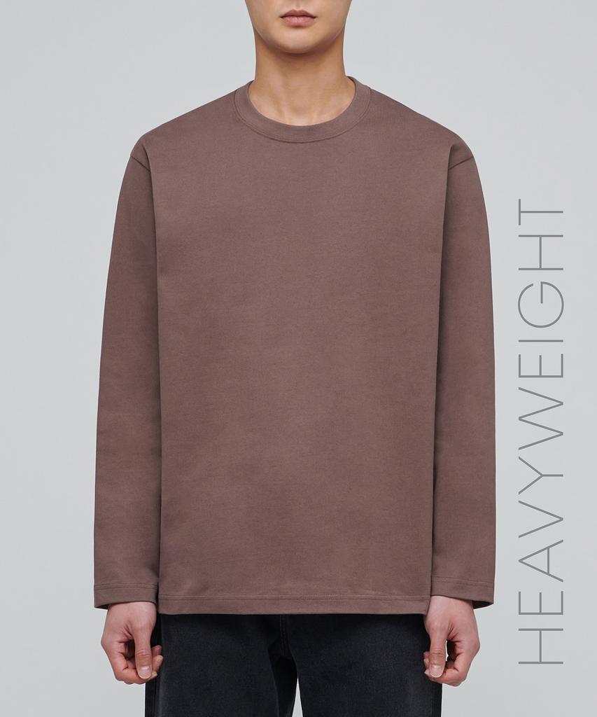 Musinsa Standard Heavyweight Relaxed Crew Neck Long Sleeve T-Shirt [Red Bean]