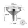 304 Stainless Steel Funnel Metal Wide Mouth Funnel With Strainer Mesh For Cooking Oil Liquid Spice Filter Home Kitchen Gadgets
