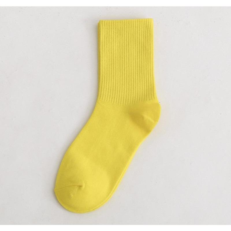 CHAOZHU Ins Fashion 40+ Colors Combed Cotton Skateboard Women Men Socks Unisex Stretch Soft 4 Seasons Fit Basic Daily Sock