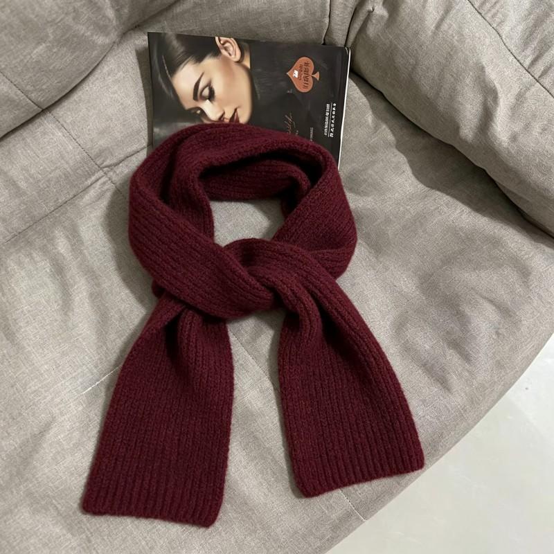 Slim Knit Scarf Women Men Warm Winter Lightweight Long Narrow Wool Blend Neck Wrap Stylish Minimalist Accessory