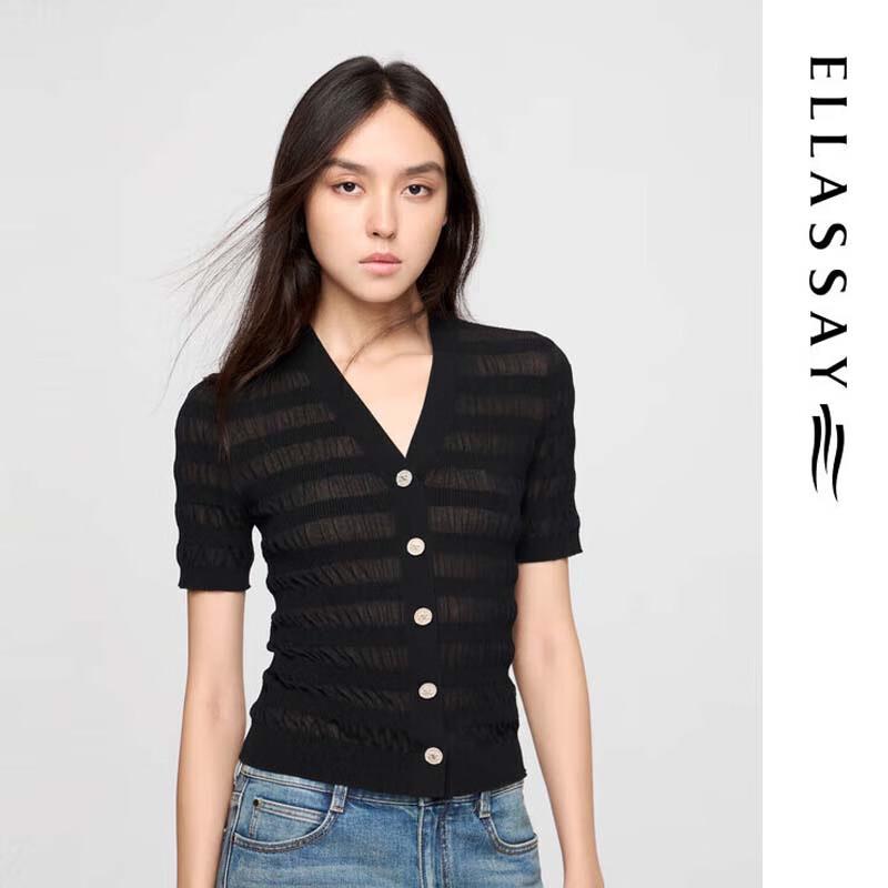 ELLASSAY Women's Lightweight Striped Knit Top