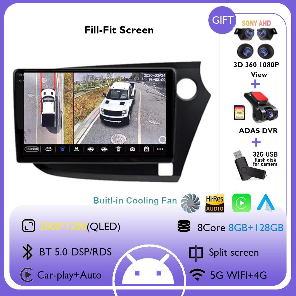Android 14 Navigation GPS Audio Autoradio WIFI For Honda Insight 2 RHD 2009 - 2014 Carplay Car Video Multimedia Player 4G Radio