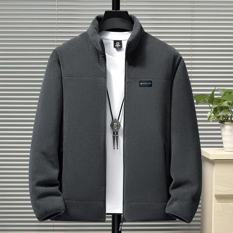 Xue Zhong Fei Men's Fleece Stand-Collar Jacket