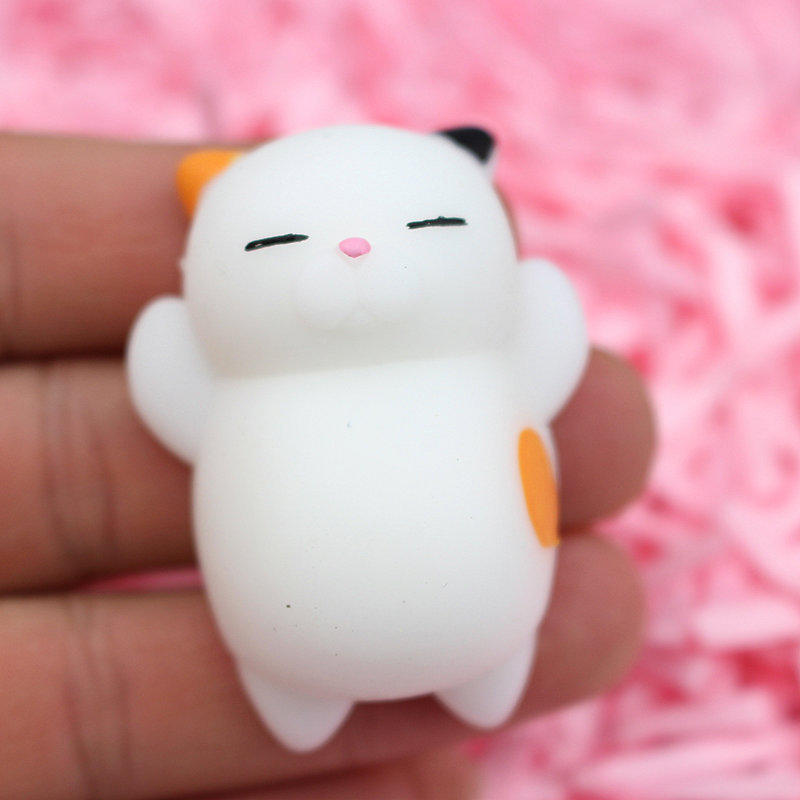 Cat Mochi Squishy Toys Mini Kawaii Animal Squishies Stress Relief Fidget Toys for Kids Soft Pinch Cute Cartoon Party Favor Gift