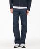 CHASECULT Men'S Cotton Linen Blend Elastic Waist Wide Denim Pants - Navy