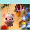 Cute Pig Acrylic Keychain Car Interior Decoration Pendant For Backpack Festive Gift