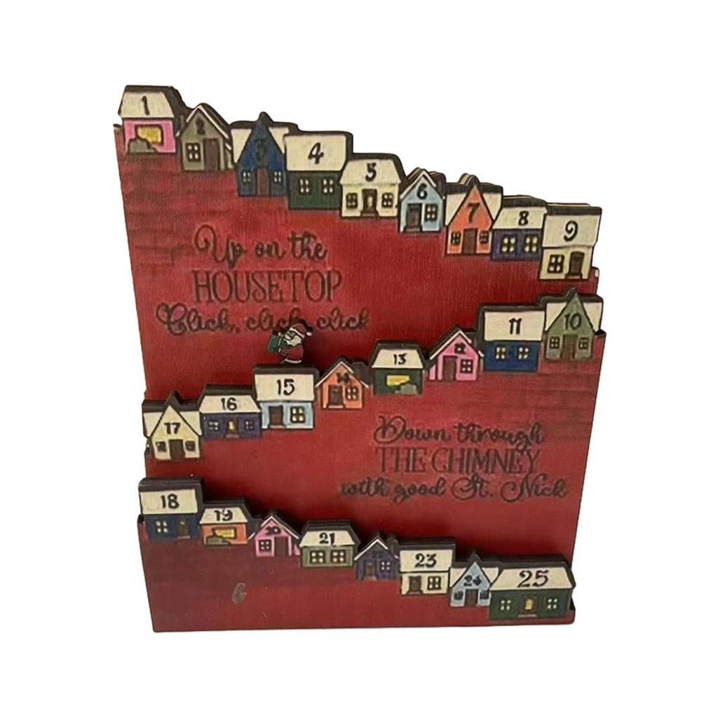 Wooden Christmas Advent Calendar House New Year Advent Calendar With 25 Days Christmas Gift Supplies Home Festive Holiday Decor