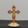 Handmade Enameled Zinc Crucifix Ornament Church Supplier Metal Crucifix with Stand Religious Decoration