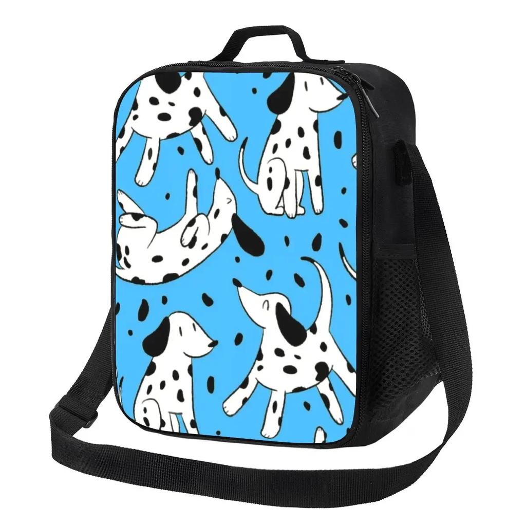 Dalmatian Spots Design Insulated Lunch Tote Bag for Polka Dot Leopard Carriage Firehouse Plum Pudding Dog Resuable Bento Box