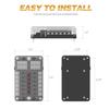 12-Way Blade Fuse Box Block with Indicator