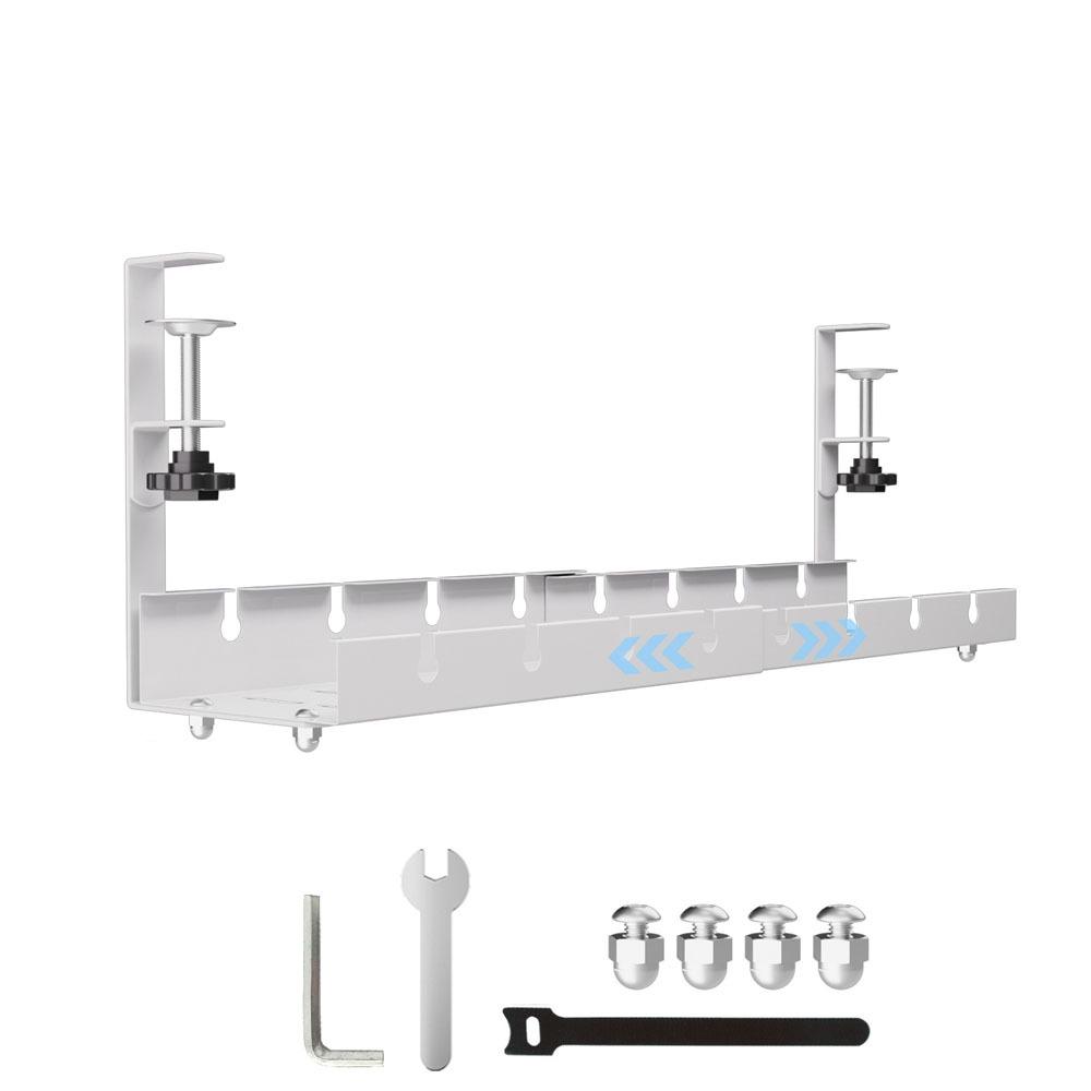Space Saving Retractable Cable Storage Rack No Drilling Under Desk Cable Shelf  Computer Desk
