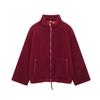 Giacca Cardigan Corta Calda in Lana d'Agnello Moda Invernale da Donna a Colore Unito