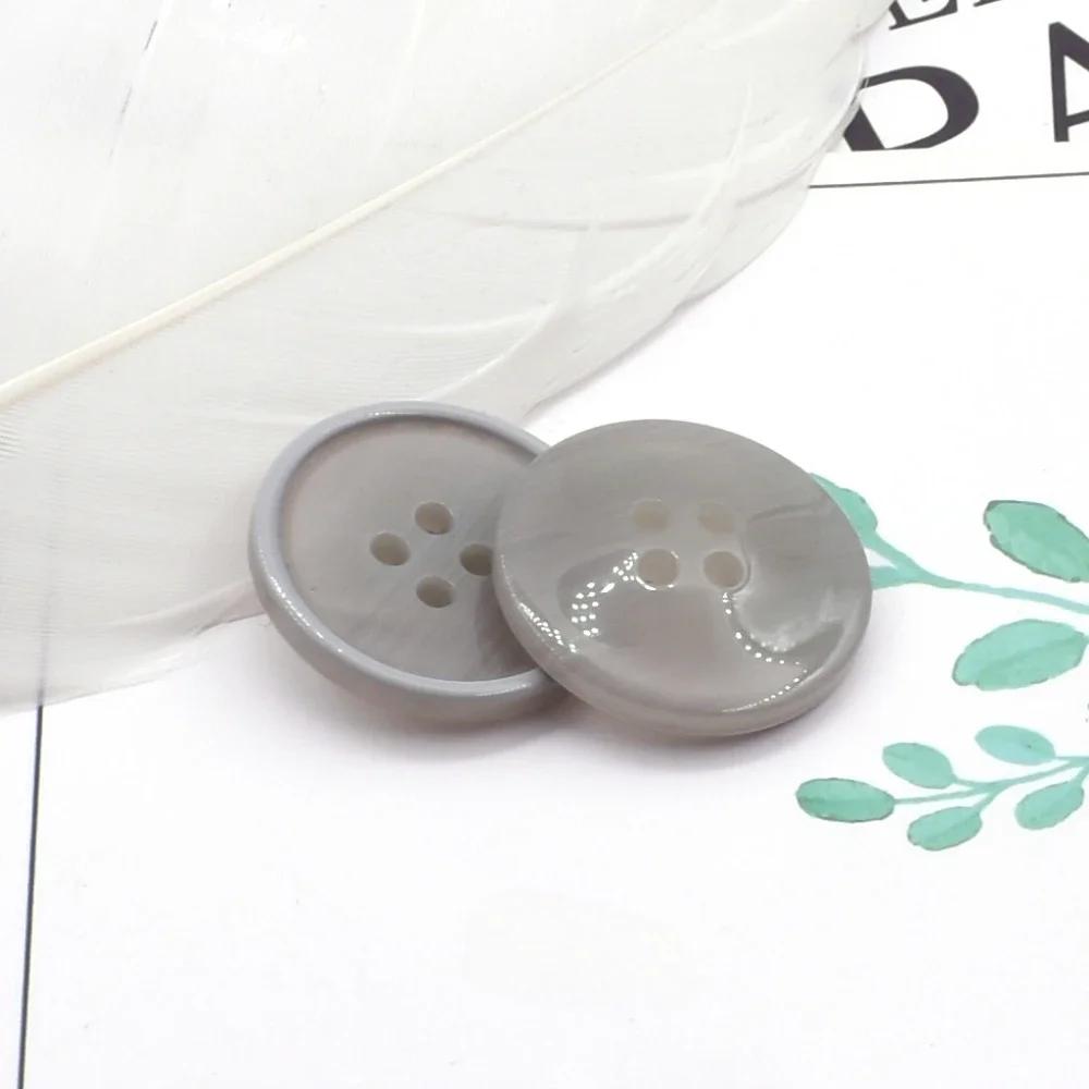 10pcs/bag Beautiful 4-hole Buttons 15/20mm Round Concave Resin Buttons Skirt Blouse Sewing Accessories