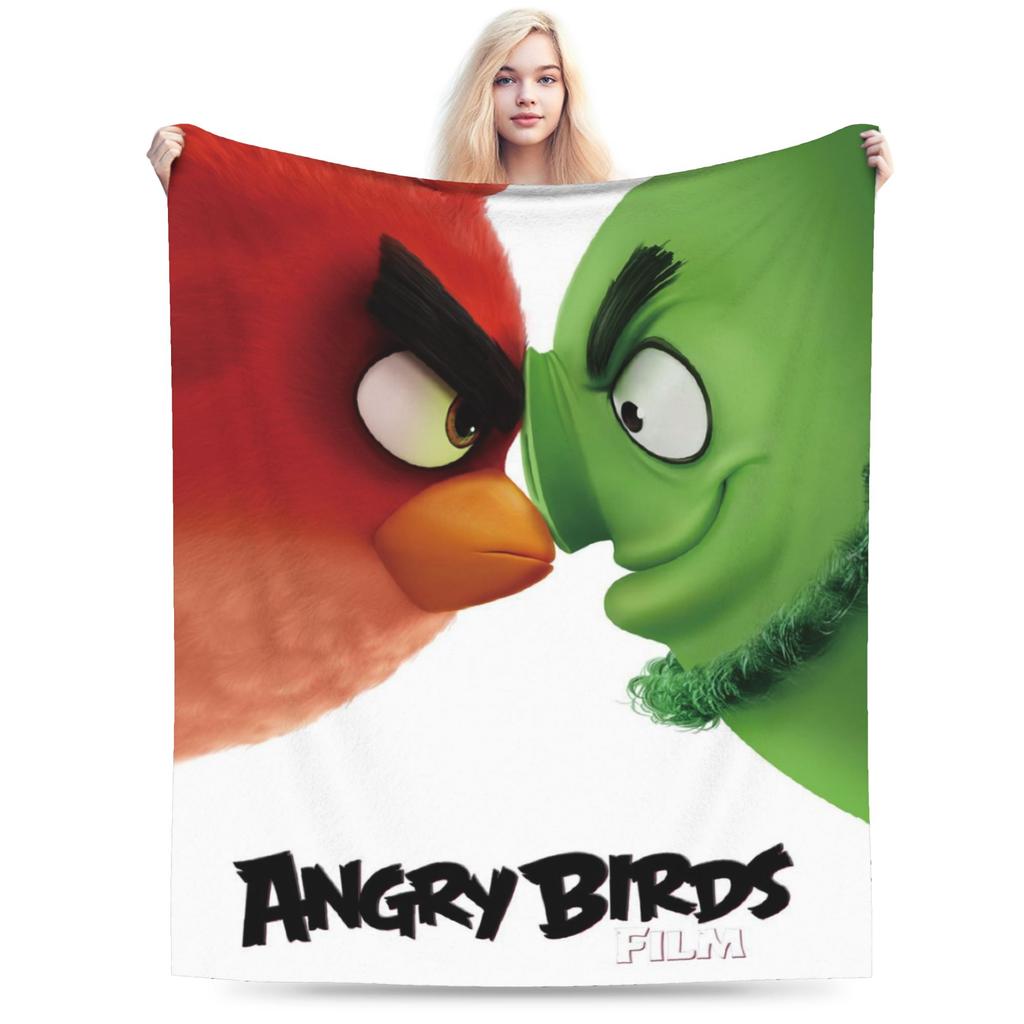 Angrys-birds Shooting Game Blanket Soft Coral Fleece Plush Healing Gifts Throw Blanket Rug Piece