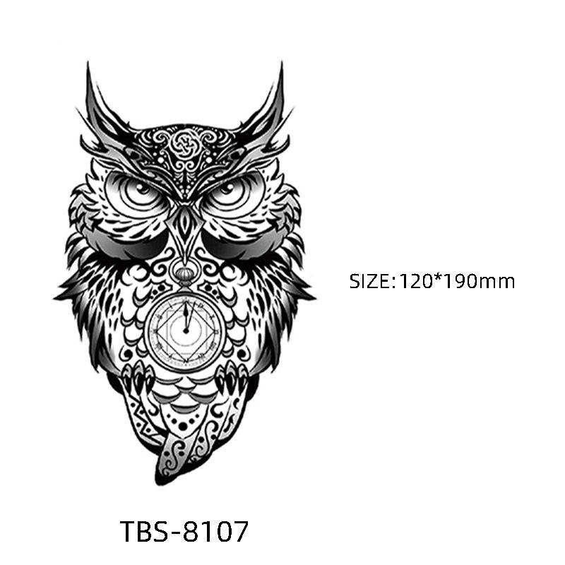 

Водонепроницаемые полуперманентные черно-белые наклейки-татуировки с тотемными цветами 120*190mm