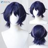 Wanderer Scaramouche Cosplay Wig Blue Purple Short Hair Balladeer Anime Cosplay Wigs Heat Resistant Synthetic Hair Halloween