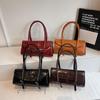 High Quality Burgundy PU Leather Underarm Bag Elegant Women's Shoulder Bag Commuter Versatile Ladies Shopper Tote Bags