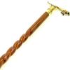 Wooden Walking Stick with Solid Brass Jaguar Head Handle – Handmade 93.98 Cm Cane Gift