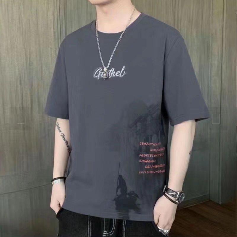 Men's 2024 Short Sleeve Loose Crew Neck T-shirt - Hong Kong Style Summer Trend