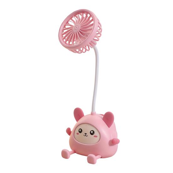 

Cartoon Animals Desk Fan Fast Charging Flexible Hose Fan Multi-Purpose Phone Holder Pen Holder Portable Summer Cooling Fan B
