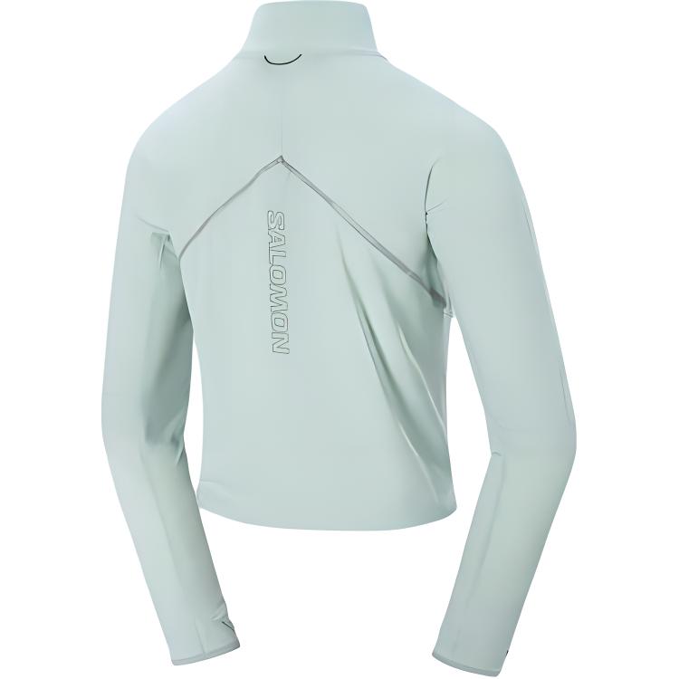 Salomon Sense Aero Hybd Cp Plvr W Running Stand Collar Solid Color Casual Long Sleeve Jacket Women jackets Misty-Blue C22902