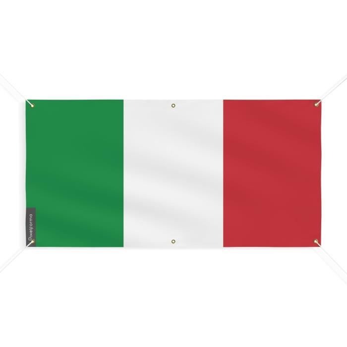 Bannière - Italie - 140x280cm - Polyester - 6 Oeillets - Extérieur