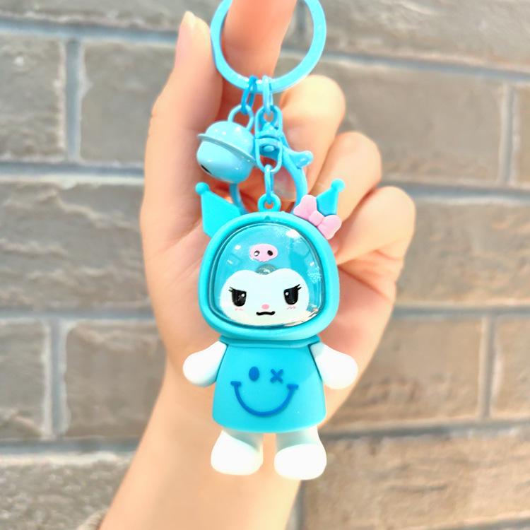 Sanrio Kuromi Leuchtender Schlüsselanhänger: Süßer weicher Gummi-Nachtlicht-Anhänger für Schultaschen