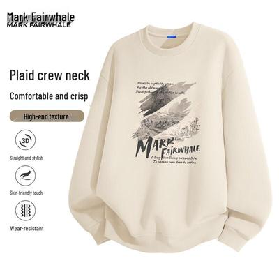 Męska bluza z okrągłym dekoltem, luźny krój, Mark Fairwhale