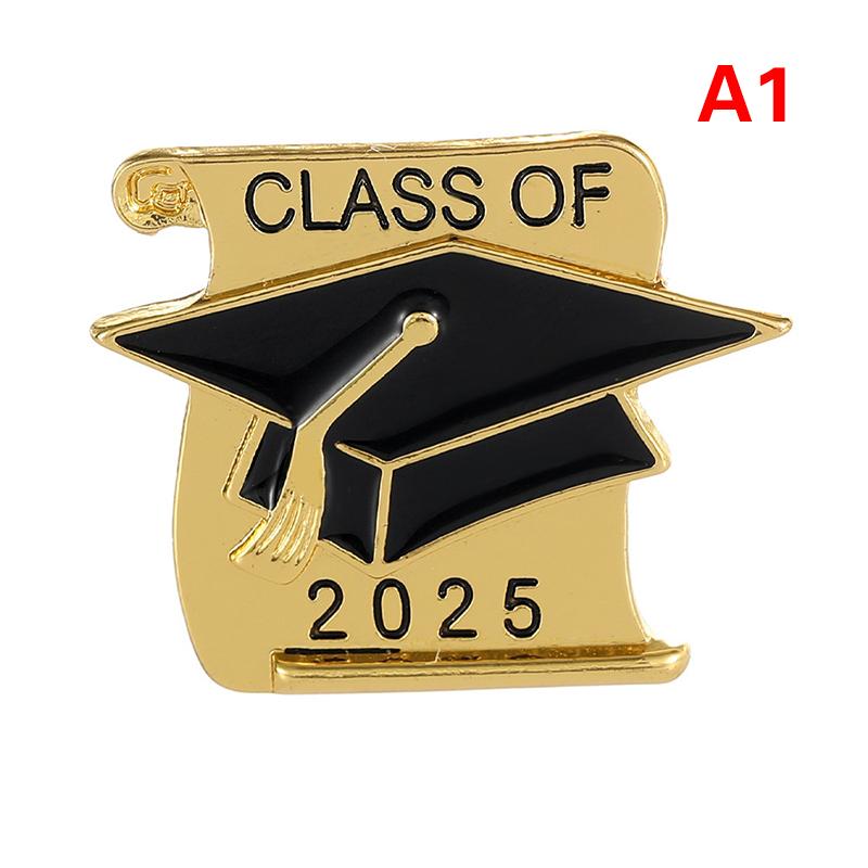 10PCS 2025 New School Graduation Season Enamel Brooches Creative Flower Bachelor's Hat Lapel Pin Badge Students Friends Gifts