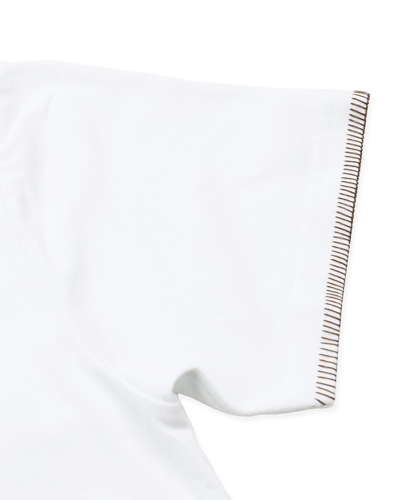 RuNaKi'Hu' Wxt098 Okaeri Check Applique T-Shirt (White)