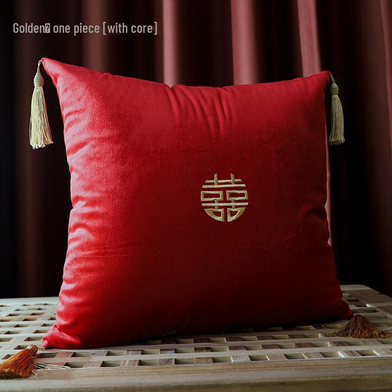 Red Wedding Double Happiness Doll Pillow Couple Gift Festive Newlywed Cushion Decoration
