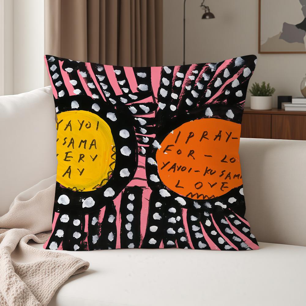 Japanese Artist Y-yayoi Kusama Pillow Case Suitable For Bedrooms Living Rooms Cars Home Decoration
