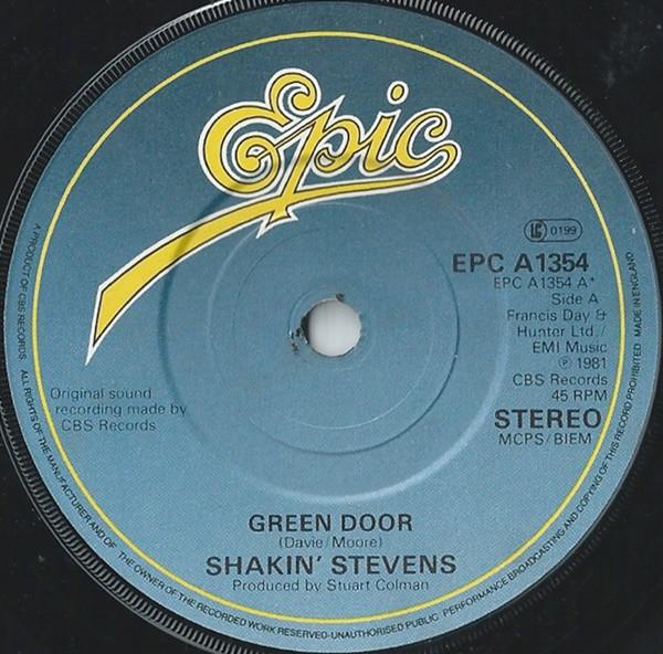 7-дюймовая пластинка SHAKIN STEVENS Green Door EP CA1354 Epic 1981 UK Рок Б/у