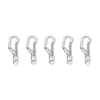 5 STÜCKE Tasche EDC Legierung Outdoor Mini Federhaken Schlüsselanhänger Karabiner Schlüsselring Clips Haken(Silber-)