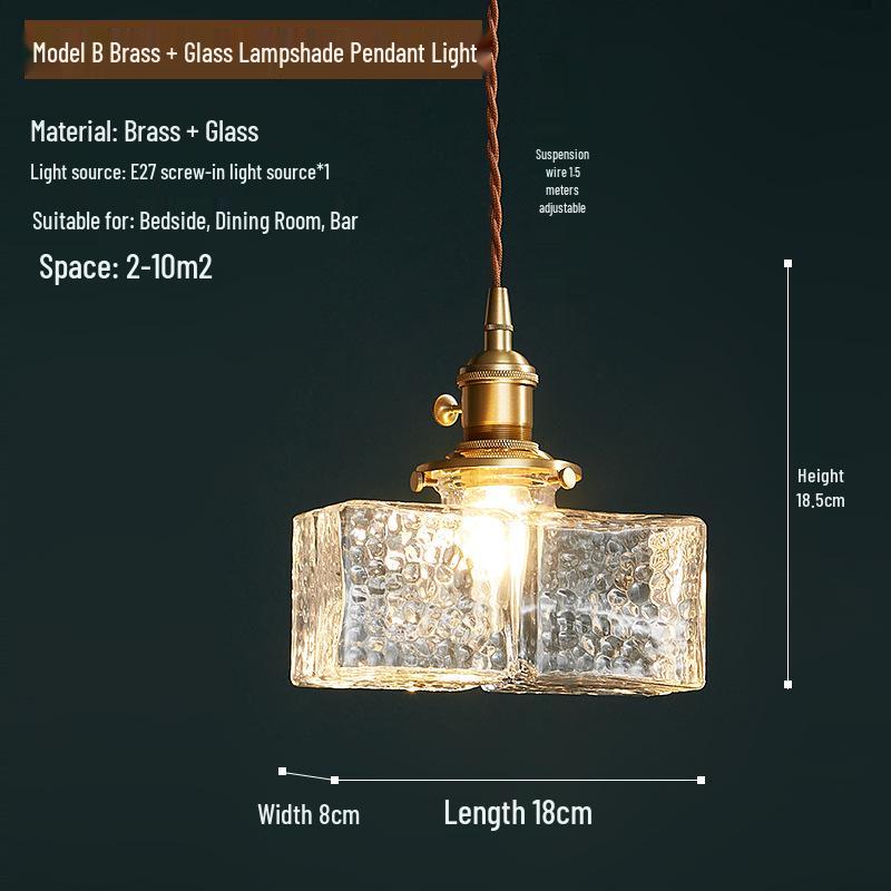 Japanese Retro Three-Head Glass Pendant Light for Restaurant, Cafe, Bar, or Home Entrance