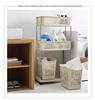 Three-Tier Rolling Storage Rack: Plastic Shelf for Bathroom, Kitchen, or Laundry.
