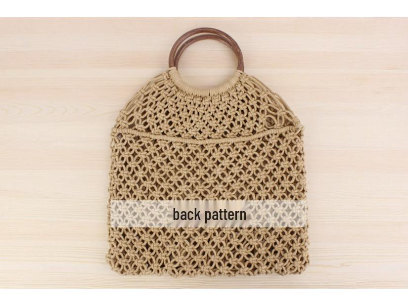Handmade Cotton Rope Woven Mesh Bag - Women's Casual Beach Bag