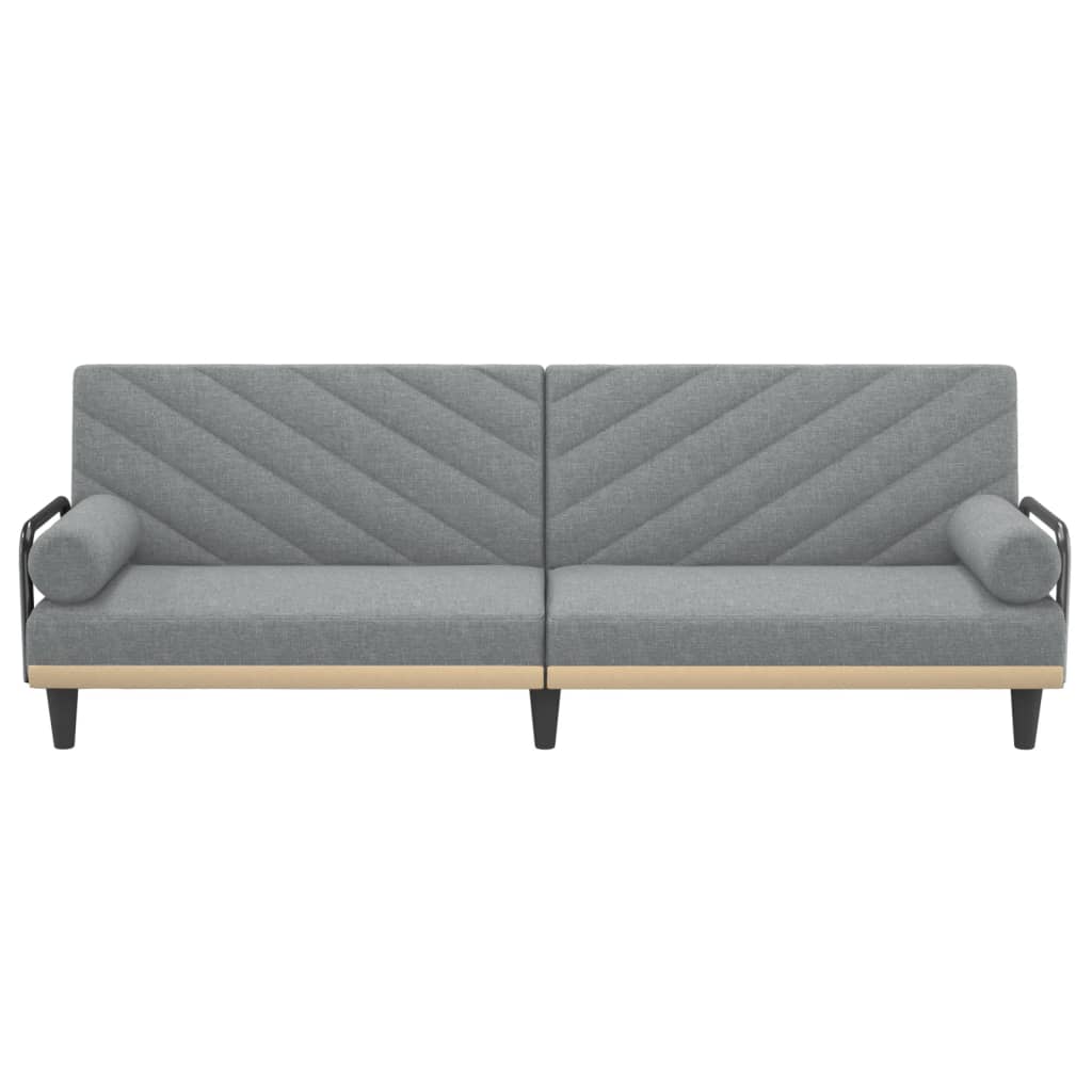 Vidaxl Foldable Sofa With Armrests, Light Gray, Fabric Upholstered