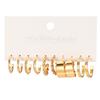 Simple Large Circle Metal Irregular Circle Stud Earrings Set - Creative And Personalized Ear Jewelry - 8-piece Earring Set